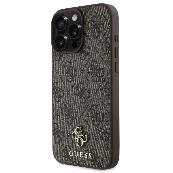 Guess 4G Metal Logo Backcover MagSafe Apple iPhone 16 Pro Max - Bruin