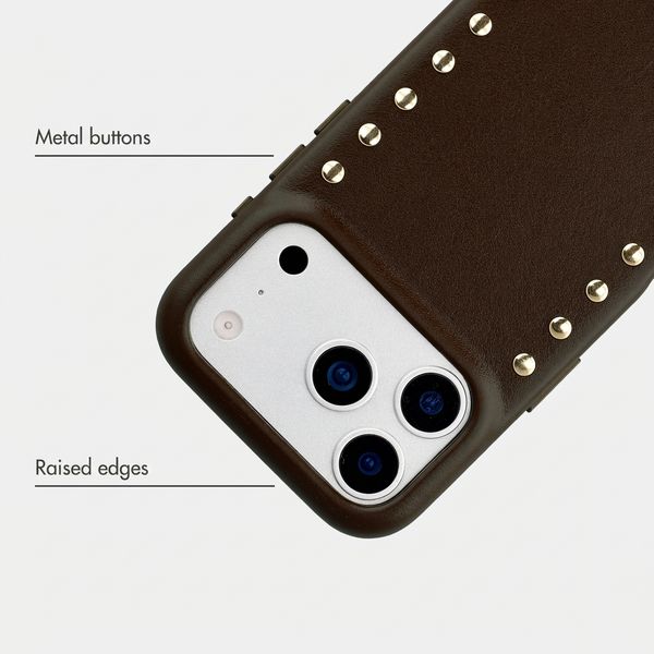 Selencia Studs Back Cover with MagSafe Apple iPhone 17 Pro - Cacao Crush