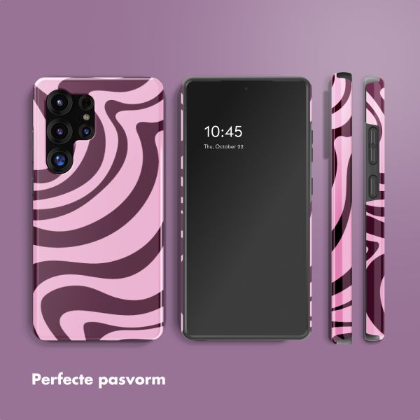 Selencia Vivid Backcover met MagSafe Samsung Galaxy S25 Ultra - Wavy Swirl Pink Plum