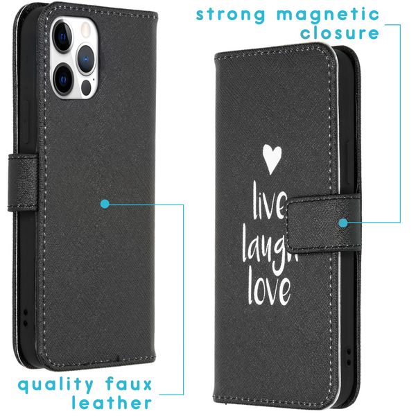 imoshion Design Softcase Bookcase iPhone 12 (Pro) - Live Laugh Love