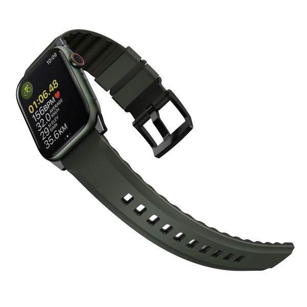 Uniq Linus AiroSoft™ Siliconen bandje Apple Watch Series 1 t/m 11 / SE / Ultra (44/45/46/49 mm) - Moss Green