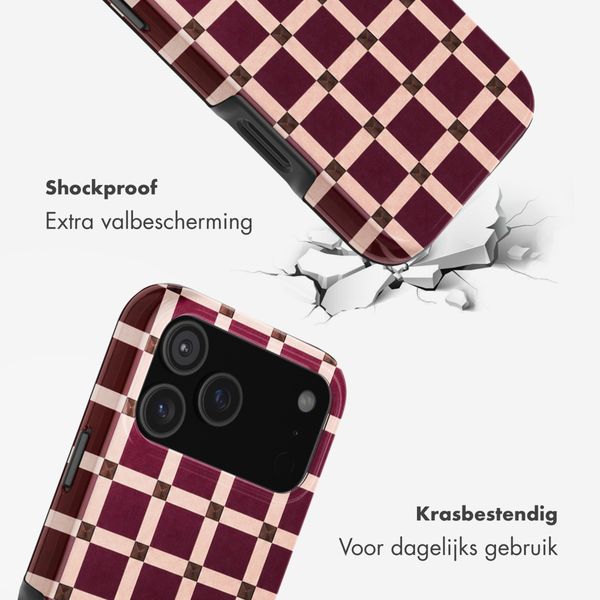 Selencia Vivid Backcover met MagSafe Apple iPhone 18 Pro Max / 17 Pro Max - Check This Burgundy