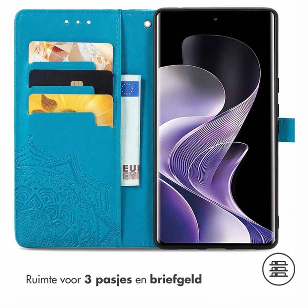 imoshion Mandala Bookcase Xiaomi Redmi Note 14 Pro (5G) - Turquoise