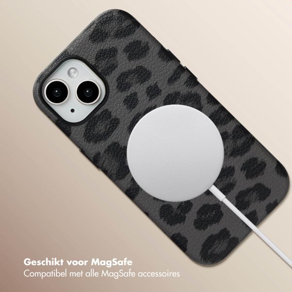 Selencia Sabi Backcover Panterprint met MagSafe Apple iPhone 15 - Midnight Black