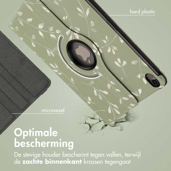 imoshion 360° Draaibare Design Bookcase Apple iPad Air 5 (2022) / Air 4 (2020) - Green Flowers
