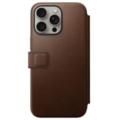 Nomad Modern Leather FolioBookcase Apple iPhone 15 Pro Max - Bruin
