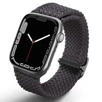 Uniq Aspen Braided bandje Apple Watch Series 1 t/m 9 / SE (38/40/41 mm) | Series 10 / 11 (42 mm) - Granite Grey