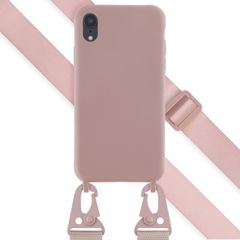 Selencia Siliconen hoesje met afneembaar koord Apple iPhone Xr - Sand Pink