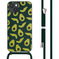 imoshion Siliconen design hoesje met koord iPhone 15 Plus - Avocado Green