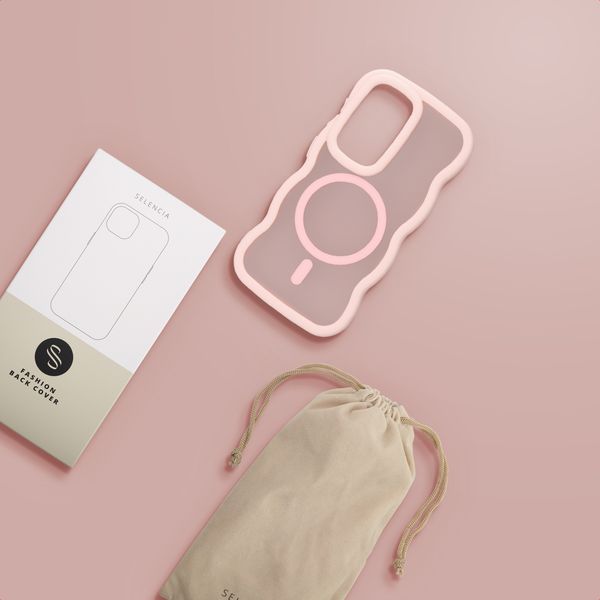 Selencia Wavy Backcover met MagSafe Samsung Galaxy S26 - Soft Pink