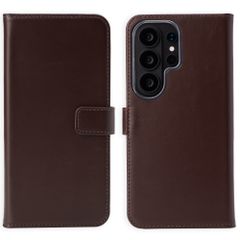 Selencia Genuine Leather Book Case Samsung Galaxy S26 Ultra - Brown