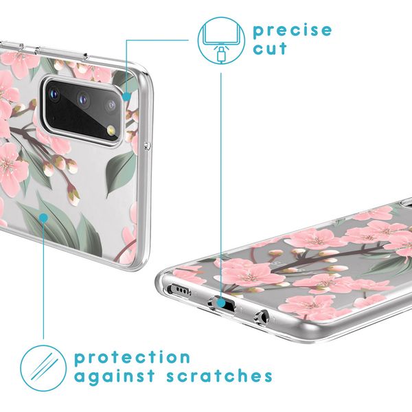 imoshion Design hoesje Samsung Galaxy S20 - Bloem - Roze / Groen