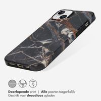 Selencia Aurora Fashion Backcover iPhone 15 Plus - Duurzaam hoesje - 100% gerecycled - Zwart Marmer