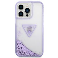 Guess Liquid Glitter Backcover iPhone 14 Pro - Paars