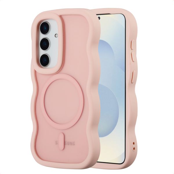 Selencia Wavy Backcover met MagSafe Samsung Galaxy S24 / S25 - Soft Pink