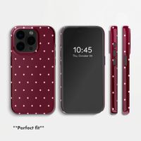 Selencia Vivid Back Cover with MagSafe Apple iPhone 15 Pro - Happy Dots Burgundy
