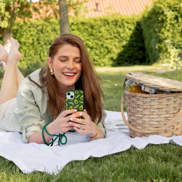 imoshion Siliconen design hoesje met koord Apple iPhone 14 Pro - Avocado Green