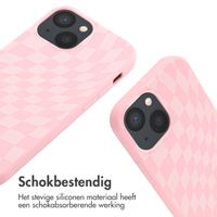 imoshion Siliconen design hoesje met koord iPhone 13 Mini - Retro Pink