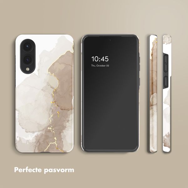 Selencia Vivid Backcover Samsung Galaxy S25 Edge - Marble Light Brown