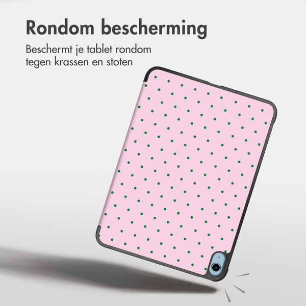 imoshion Design Trifold Bookcase Apple iPad 11 (2025) 11 inch A16 / iPad 10 (2022) 10.9 inch - Happy Dots