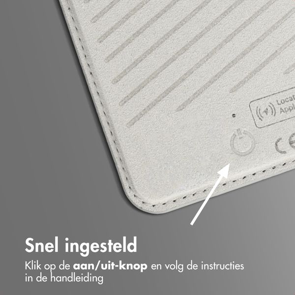 Accezz Magnetische Leren Wallet met standaard - Geschikt voor Apple Find My - Light Grey