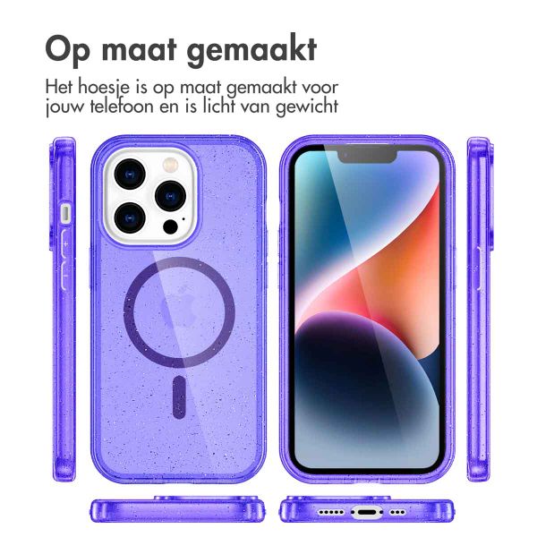 imoshion Sparkle Backcover met MagSafe Apple iPhone 14 Pro - Glitter Paars