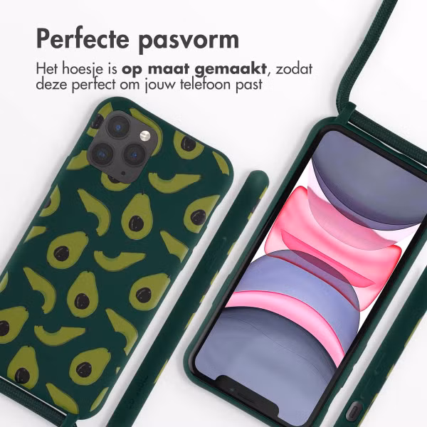 imoshion Siliconen design hoesje met koord iPhone 11 Pro - Avocado Green