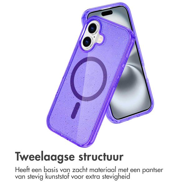 imoshion Sparkle Backcover met MagSafe Apple iPhone 16 - Glitter Paars