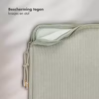 Selencia Corduroy Laptop hoes 15-16 inch - Laptopsleeve - Pistache Cream