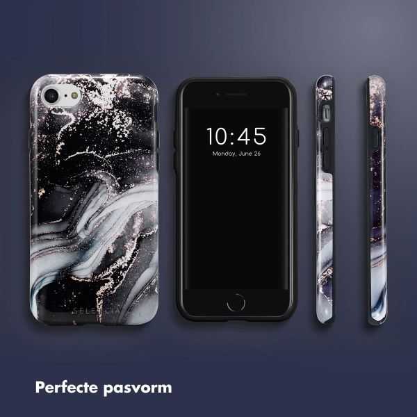 Selencia Vivid Tough Backcover iPhone SE (2022 / 2020) / 8 / 7 / 6(s) - Chic Marble Black