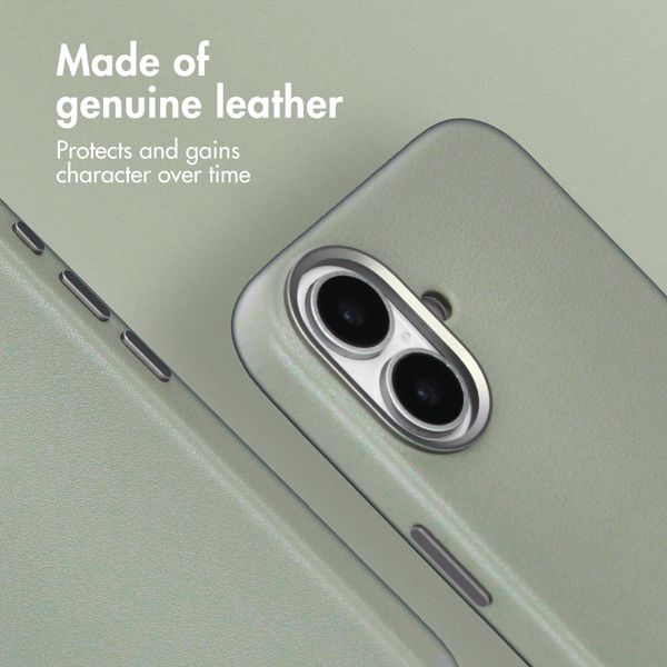 Accezz Leather Back Cover with MagSafe Apple iPhone 16 - Light Grey