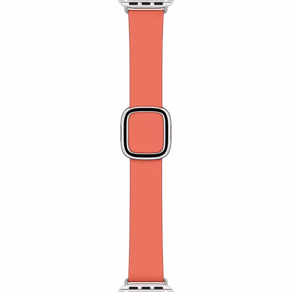 Apple Leather Band Modern Buckle Apple Watch Series 1 t/m 9 / SE (38/40/41 mm) | Series 10 / 11 (42 mm) - Maat L - Pink Citrus