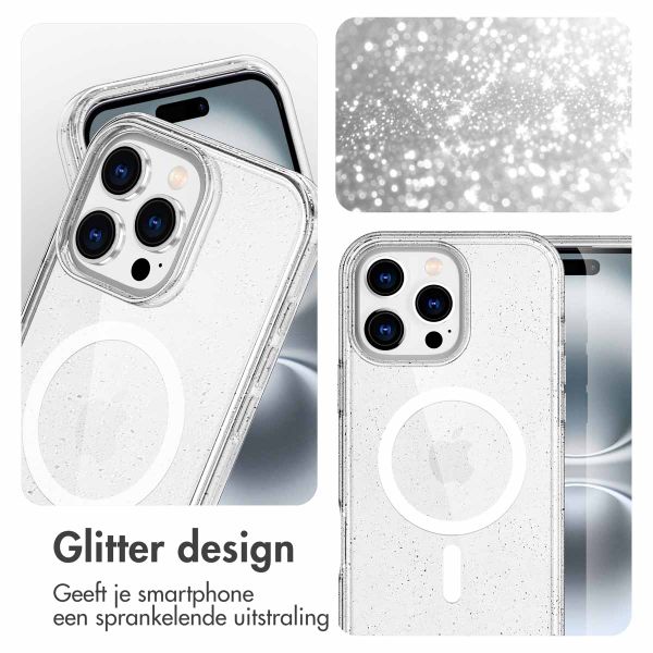 imoshion Sparkle Backcover met MagSafe Apple iPhone 16 Pro Max - Glitter Transparant