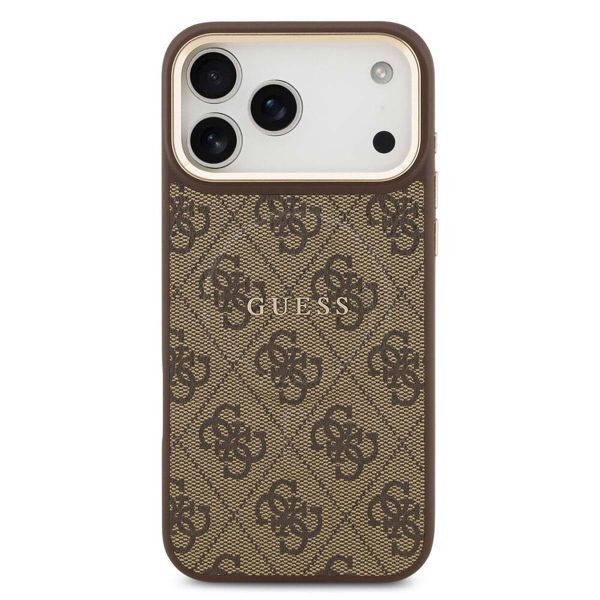 Guess Classic 4G Logo Backcover met MagSafe Apple iPhone 17 Pro - Bruin