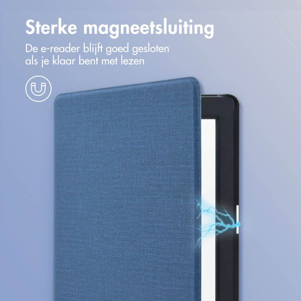 imoshion Canvas Sleepcover Bookcase Kobo Nia - Donkerblauw