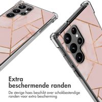 imoshion Design hoesje met koord Samsung Galaxy S22 Ultra - Grafisch Koper - Roze / Goud