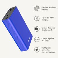 imoshion Ultra Series Aluminium Powerbank 20,000 mAh - Quick Charge and Power Delivery - Cobalt Blue