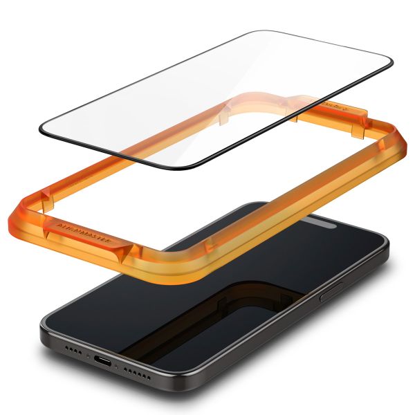 Spigen AlignMaster Full Screenprotector 2 Pack Apple iPhone 15 - Zwart
