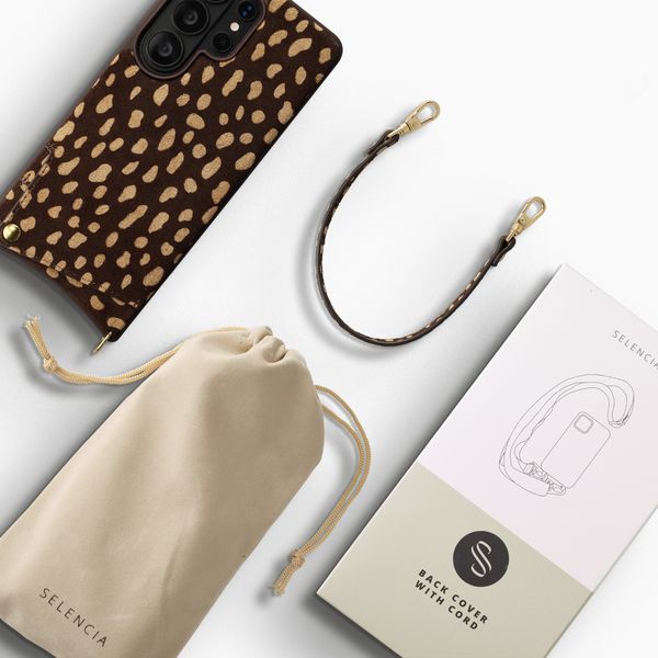 Selencia Nova Real Leather Back Cover with Card Holder Samsung Galaxy S26 Ultra - Fawn Chic