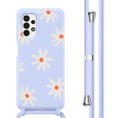 imoshion Siliconen design hoesje met koord Samsung Galaxy A13 (4G) - Lila Flower Distance