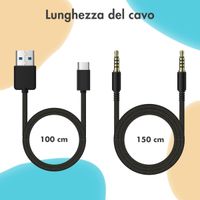 imoshion Draadloze Kinderkoptelefoon Unicorn LED Light - Decibelbegrenzer - Met AUX kabel - Soft Blue / Yellow