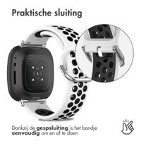 imoshion Siliconen sport bandje Fitbit Versa 4 / 3 / Sense (2) - Wit/Zwart