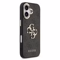 Guess 4G Metal Logo Backcover Apple iPhone 17 - Gold Edge - Black