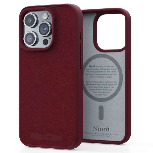 Njorð Collections Suède Comfort+ Case MagSafe iPhone 15 Pro - Red