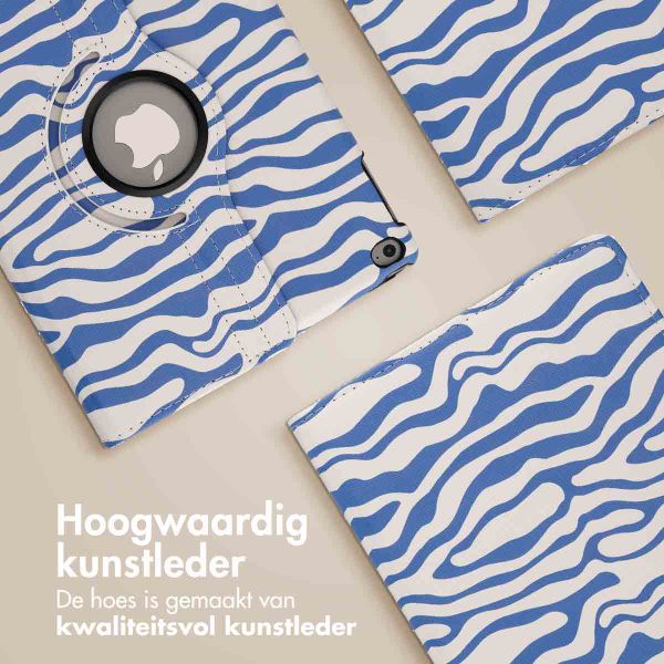 imoshion 360° Draaibare Design Bookcase Apple iPad 6 (2018) 9.7 inch / iPad 5 (2017) 9.7 inch - White Blue Stripes
