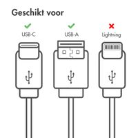 imoshion Braided USB-C naar USB kabel - 1 meter - Zwart