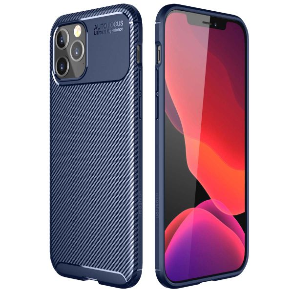 imoshion Carbon Softcase Backcover iPhone 12 Pro Max - Blauw