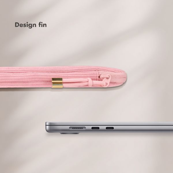 Selencia Corduroy Laptop hoes 13-14 inch - Laptopsleeve - Soft Blush