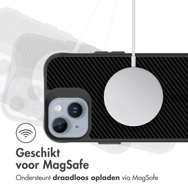 imoshion Rugged Hybrid Carbon Case met MagSafe Apple iPhone 15 - Zwart