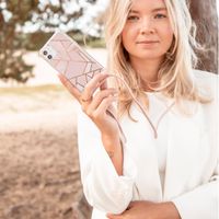 imoshion Design hoesje met koord Samsung Galaxy A51 - Grafisch Koper - Roze / Goud